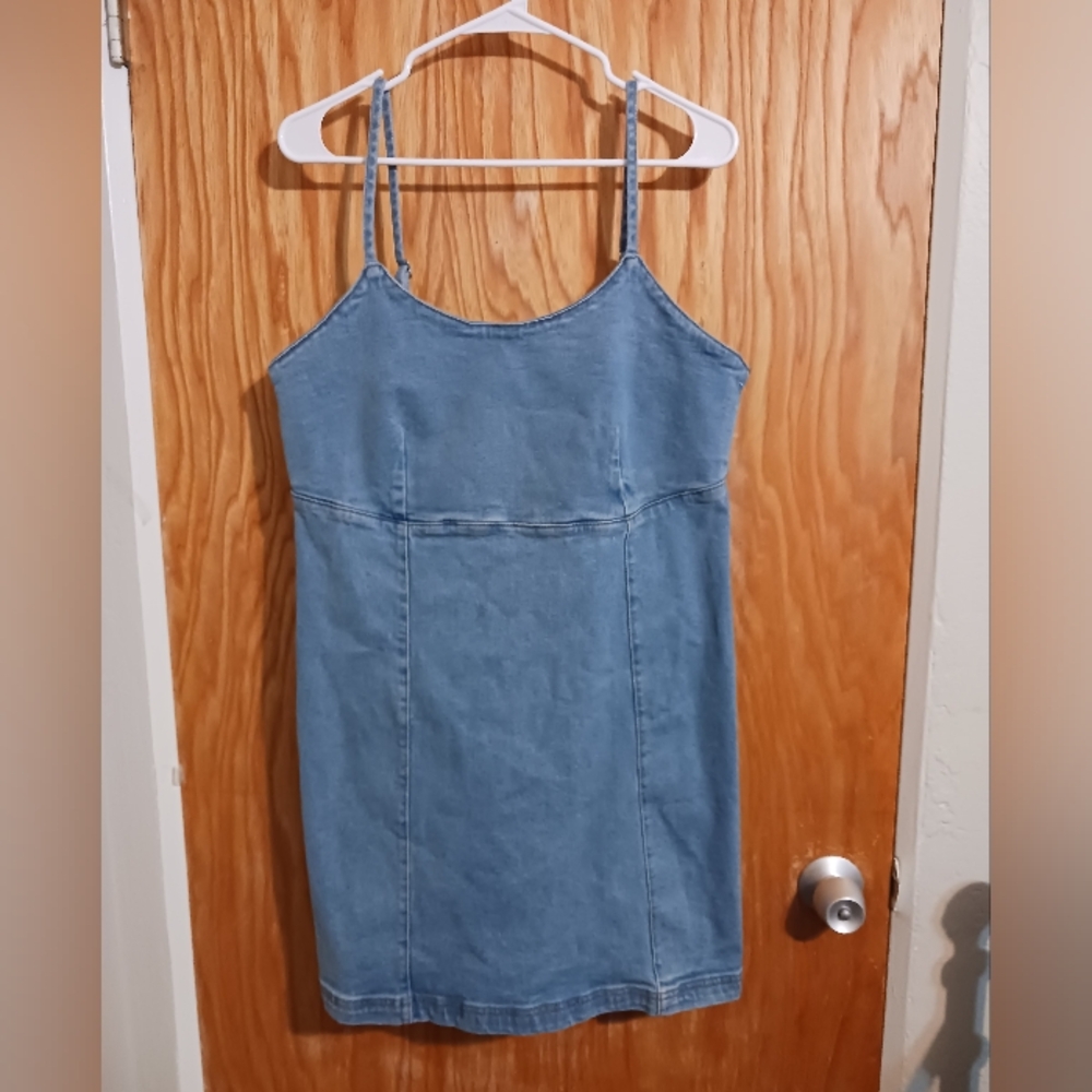 Lone Star  Light Wash Blue Denim Mini Dress Cowgirl  Women's Size XL
